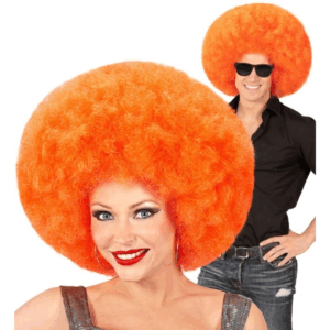 Oranje Afro-pruik